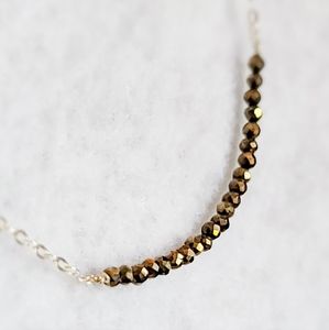 📿 STERLING SILVER FACETED PYRITE NECKLACE handmade
